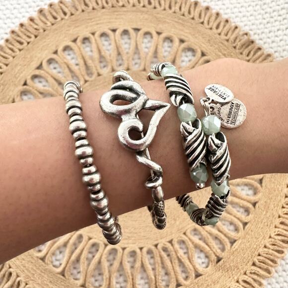 Alex & Ani Set of 3 Evolution of Heart Milkweed Forest Blessing Wrap Bracelets - Picture 3 of 8